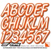 STIFFIE Whipline Solid White/Orange 3" Alpha-Numeric Registration Identification Numbers Stickers