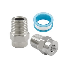 Kyuionty 2 Pack 40 Degree Surface Cleaner Tips, Stainless Steel Surface Cleaner Nozzle Replacement, 1/4 Inch Male NPT 4000 PSI Threaded Spray Nozzles