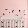 Six Dance Girls Gymnastics Wall Sticker Sport Vinyl Art Wall