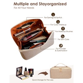 Large Makeup Bag,Travel Cosmetic Bag,Glitter Makeup Bag,Sparkly Shiny Make up Bag,Portable Sequin Skincare Toiletry Travel Bag with Handle for Women(A-Silver)