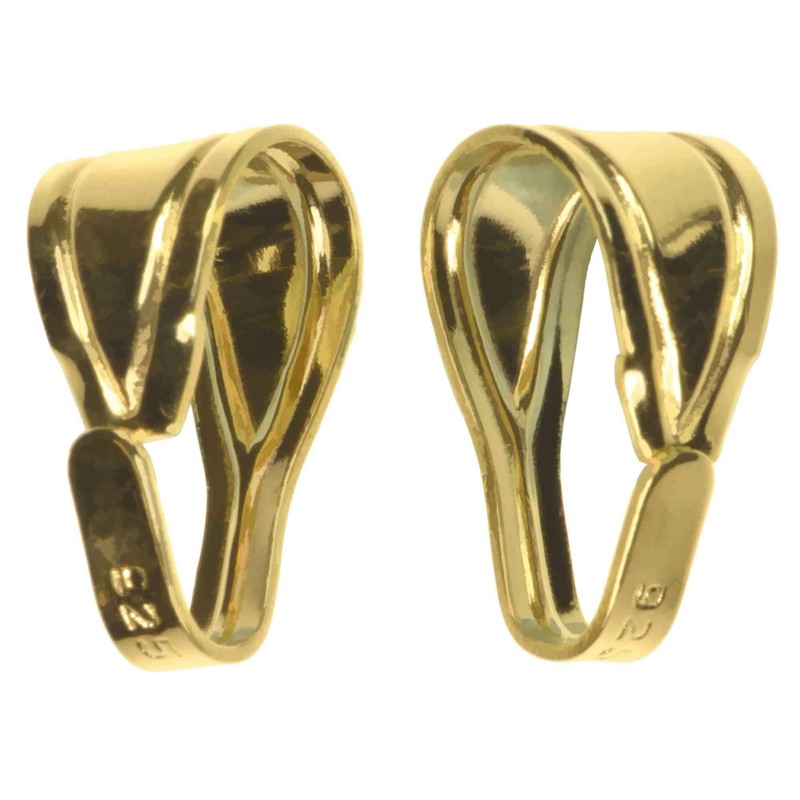 2 Sterling Silver 14K GP Bails Large 1-Micron Gold Plated