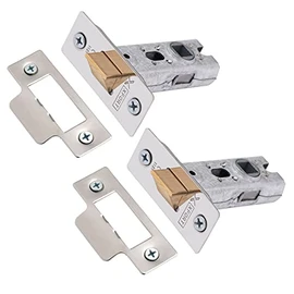 XFORTÂ® 2 Sets of 65mm Polished Chrome Tubular Latch, Premium Mortice Latch, Door Latch Designed to be Used with Sprung Lever Door Handles, Fire Rated to EN1634-1 Standards