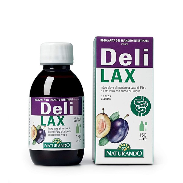 Naturando Delilax integratore liquido per Regolarità del Transito Intestinale con Fibra alimentare, Lattulosio, Succo di Prugna - Flacone 100 ml