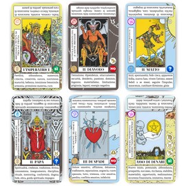 ARCANIA - Tarot for Beginners in Italian with Simple Definitions, Keywords, Zodiac Signs, Chakra, Numerology, Yes or No and Background Symbolism