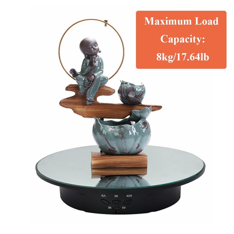 Electric Rotating Turntable for Photography, Adjustable Motorized Rotating Stand Display