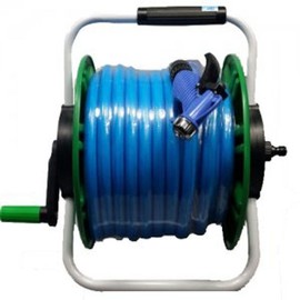 Premium 50M Manual Reel Hose with Car Wash Sprayer and Pistol Nozzle One-touch