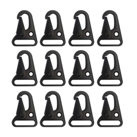 12Pieces Black Sling Clip Clasp Olecranon Hook for Keychain Snap Hooks Outdoor Tactical (1"(25mm))