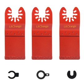 Litorange Multitool Blades Oscillating Multi Tool Carbide End Blades for Grout Removal Mortar Cutting