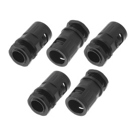 A ABSOPRO M18x1.5 Kabelverschraubungen 15.8mm / 0.62" Faltenbalg Wasserdichte Verbindung Gerade Durch PA6 Nylon Schwarz 5 Stück