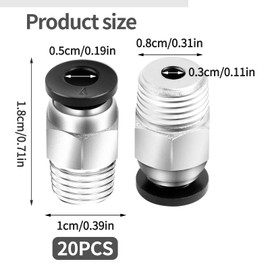 PC4-M10 Pneumatic Connector Fittings 10 Pcs Air Straight Quick Fitting Pneumatic Fittings AdapterTools Dia 4mm 9.5mm Thread Intended for Bowden Tube Coupling Compatible with 3D Printer