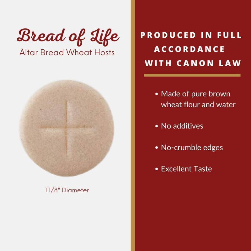 VEGFEST Bread of Life Altar Bread Wheat Hosts, 1 1/8