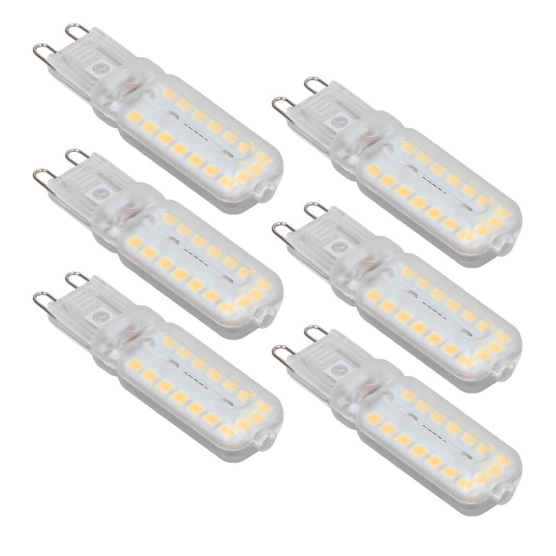 6pcs G9 LED Bulbs 7W Dimmable 360° Illumination Replacement Light
