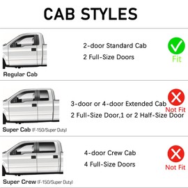 Lightronic WV192971 in-Channel Side Window Deflectors & Visors Vent Rain Guards, Dark Smoke, 2-Pieces Set, Fits 2015-2024 Ford F-150 Regular Cab