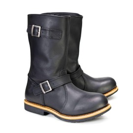Milwaukee Leather MBM9066 Men's Antique Black Classic Engineer Motorcycle Riding Boots - 10