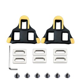 2 Pcs Cleats for Cycling Shoes, Premium SPD Cleats for Cycling Shoes, Anti-Slip Pedal Cleat Set, Durable Cleats for Road and Mountain Biking, Cleat Set for Indoor Biking and Road Bike (Yellow)