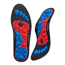 BPTRKOM 1 Paar Magnetische Einlegesohlen mit Fußgewölbestütze - Akupressur-Einlagen für Damen & Herren - Ideal für Arbeitsschuhe bei Plattfuß (Schwarz. 40-43) -Technologie zur Druckverteilung