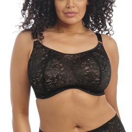 Elomi Women's Kelsey Underwire Bralette Full Coverage Bra, Opaque, Black, 36FF