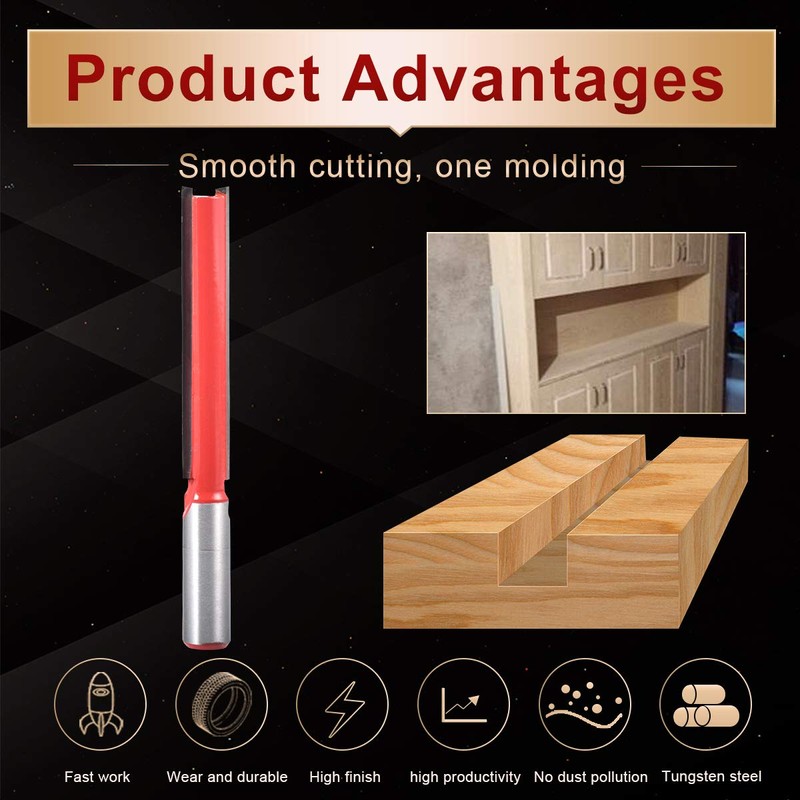 KATUR Long Straight Router Bit, Flush Trim Pattern Router Bit