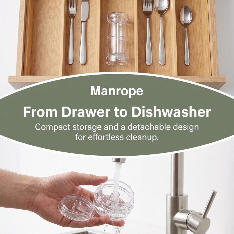 2PCS Clear Garlic Crusher, Manual Garlic Crusher and Ginger Mincer