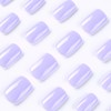 Short Press on Nails Light Purple Fake Nails with Nail