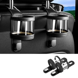 JZ LIGHTING 車 フック ヘッドレスト シートフック 車内用品 ドリンクホルダー 内装パーツ 2個セット (ブラック)