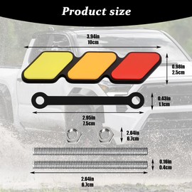 HQRNYP TRD Grille Decor Badge, TRD Emblem, Tri-Color Grille Badge Decoration Accessories, Car Front Grill Insert Emblem for Toyota Tacoma 4Runner Tundra Sequoia Rav4 Highlander (Yellow Orange Red)