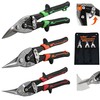 HORUSDY 3 Pack Aviation Tin Snips Set, 10 Inch Metal