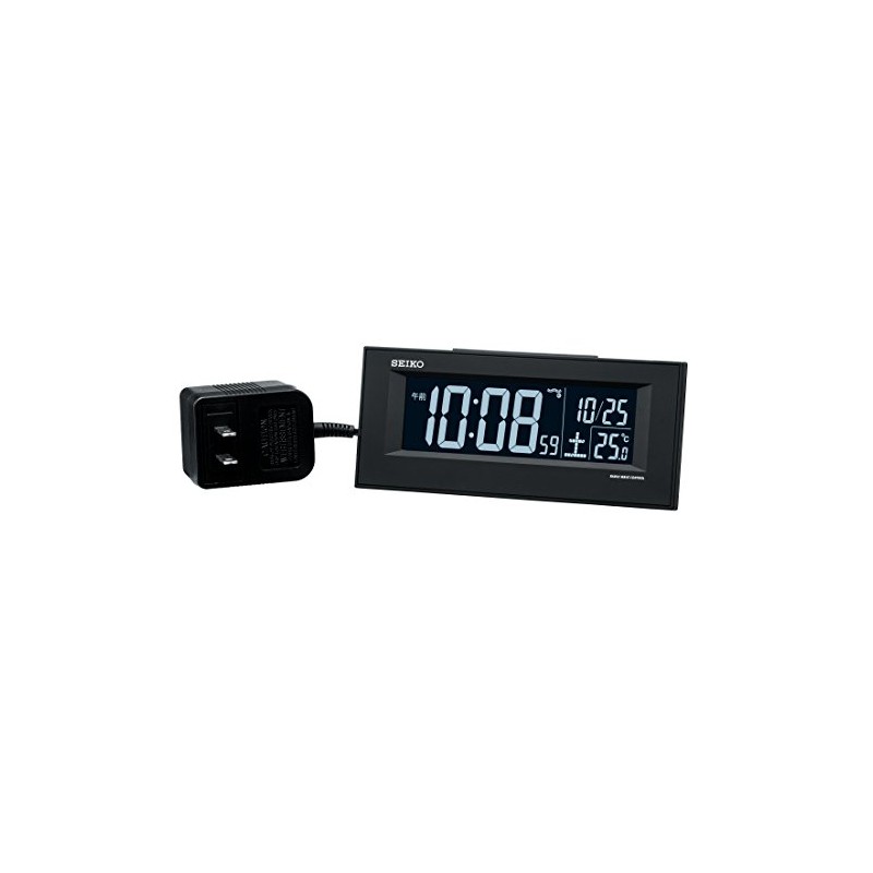 SEIKO CLOCK AC New LCD Digital Radio Wave Alarm Clock