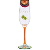 Maturi Hand Painted Patterned Champagne Flute, 220ml, Gift Boxed