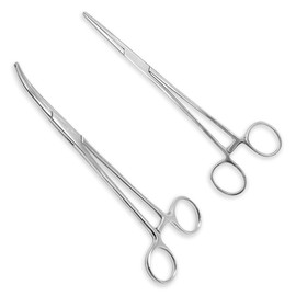 2 Pcs Stainless Steel Hemostat Forceps - Multipurpose Locking Pliers for Fishing,Pet Grooming,DIY Crafts & Arts | Precision Tweezers with Serrated Jaw for Small Objects,Tissue Handling and Hobby Use