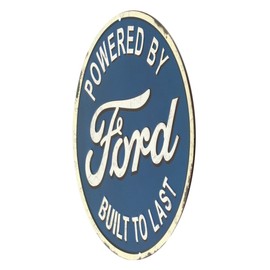Open Road Brands Ford Built to Last Round Embossed Metal Sign