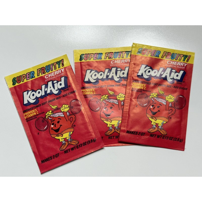 Kool-Aid Vintage 90s Kool-Aid Super Fruity Cherry Flavor Packet NOS