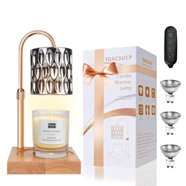 TOACSUCP Candle Warmer Lamp with 3 Bulbs, Adjustable Height Dimmable Candle Warmer with Timer, Compatible with Large Jar Candles, Candle Lamp with Charming Gift Box Ribbon for Her/Him