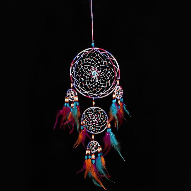 Retro Style Feather Decor Hanging Dream Catcher Wind Chimes Home