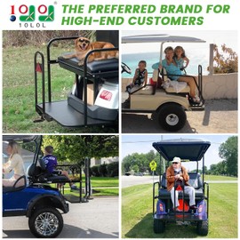 10L0L Golf Cart Rear Seat Safety Grab Bar & Trailer Hitch with Receiver Universal Fits Yamaha,Club Car, EZGO,Street Legal Heavy Duty Grab Bar w/Triangle Safety Sign