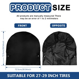 Pack of 4 Tyre Covers, Tyre Bags, Car Tyre Bags (Diameter 27 to 29 Inches) for Spare Wheel Cover, Universal Wheel Tyre Cover, Caravan, Trailer, Motorhome, Storage Bag