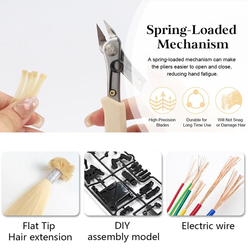 GlamorDove Hair Extension Pliers with Silicone Handle Anti-slip Keratin Bond