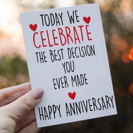 Funny Anniversary Cards for him, for husband, for her for wife (Best decision)