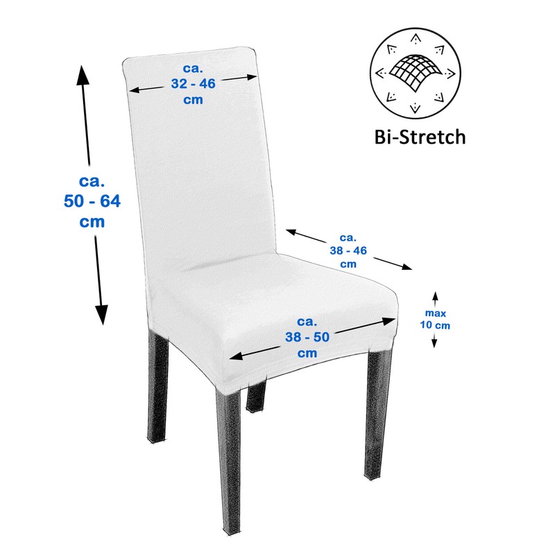 Beautex Chair Covers, Jersey Elastic, Stretch Cotton, Bi-Elastic - Choice