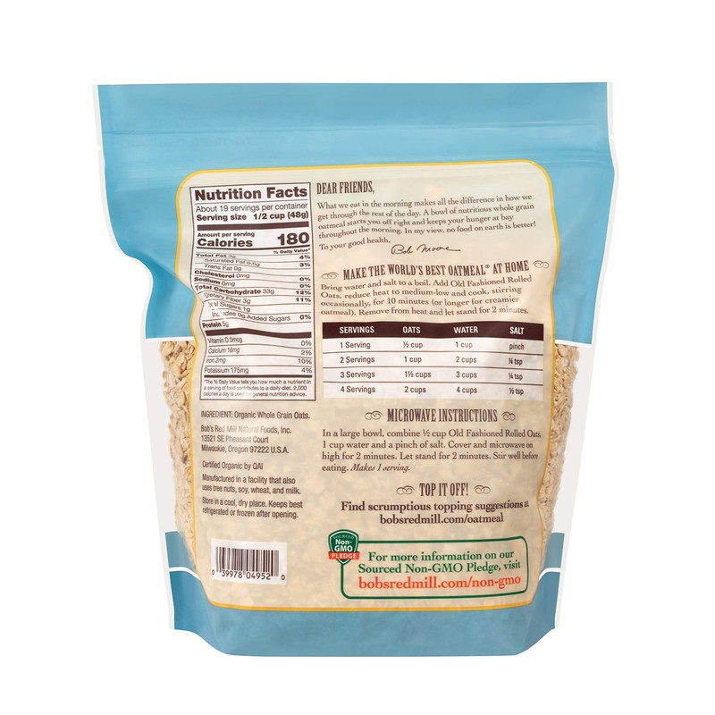 Bob's Red Mill Organic Old Fashioned Rolled Oats, 32oz (Pack