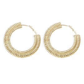 Gold Statement Women Earrings Hammered Earrings Big Drop Dangle Earrings Round Disc Drop Earrings Butterfly Circle Simple Minimalist Metal Earrings Jewelry for Women -C Shape