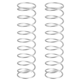 sourcing map 2Pcs Compression Springs, 1mm Wire Diameter x 15mm OD x 60mm Length 304 Stainless Steel Extension Spring Ballpoint Pen Pressure Springs for Shop Home Repairs, Silver