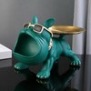 Bulldog Decorative Storage Tray Statue – 11.8-Inch Resin Dog Figurine