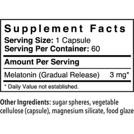 Patient One Melatonina 3 mg de liberación prolongada | Suplemento para apoyar el sueño reparador y la relajación* | Ayuda natural para dormir | 60 cápsulas