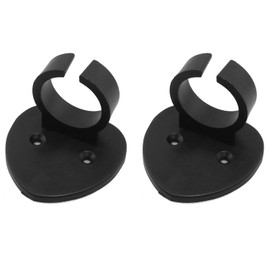 Maxmoral 2PCS Heart Shaped Mic Stand Hooks 32mm Microphone Bracket Hooks Stationary Mic Wall Mount Hangers Interview Microphone Brand Clamps Adhesive Magic Tape for Advertising Black