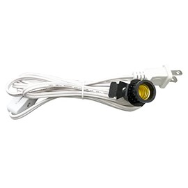 National Artcraft® 15' White Replacement Lamp Cord with Clip-in Socket and Rotary On/Off Switch (Pkg/1)
