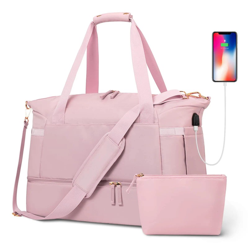 For New Fitness Duffel Bag with USB Port Waterproof &