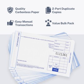 2 Part Short Credit Card Imprinter Sales Slips, Pack of 50