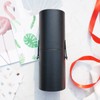 Black Empty PU Leather Makeup Brush Holder with Lid Travel