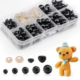 JEJA Amigurumi Eyes, Safety Eyes for Crochet Animals with Washers, Doll Eyes Plastic Eyes for Doll, Plush Toy and Teddy Bear Crafts, Pack of 135